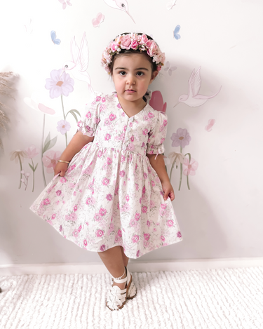 Charlotte Mae Girls Floral Pink Dress Arabella Rose