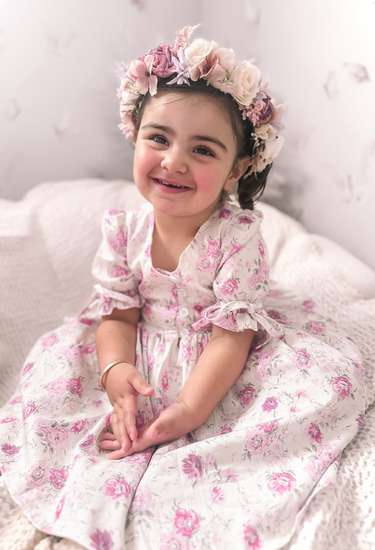 Charlotte Mae Girls Floral Pink Dress