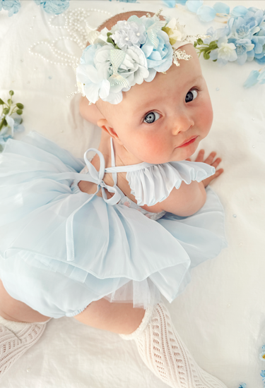 Calypso Blue Stretch Baby Flower Crown