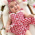 Picnic Red Baby Girl Gingham Romper