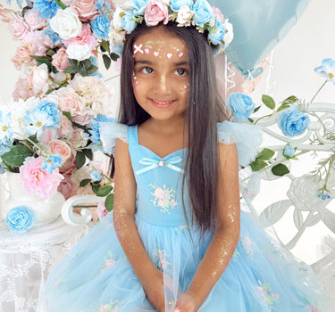 Bluebell Flower Blue Girls Party Dress