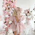 Clementine Matte Blush Rose Pink Organza Baby Girl Romper