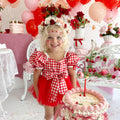Cherry Lane Red Baby Girl Gingham Romper