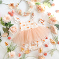 Peach Sorbet Baby Girl Gingham Romper