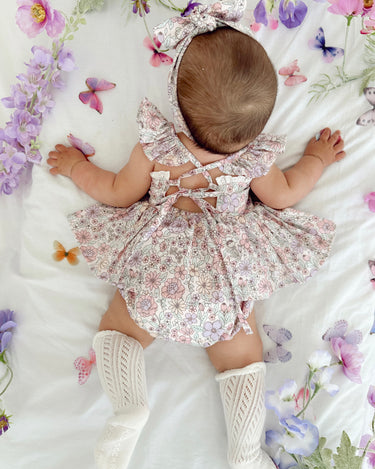 Violet Floral Baby Girl Floral Romper