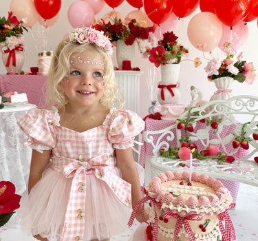 Berry Bliss Pink Baby Girl Gingham Romper