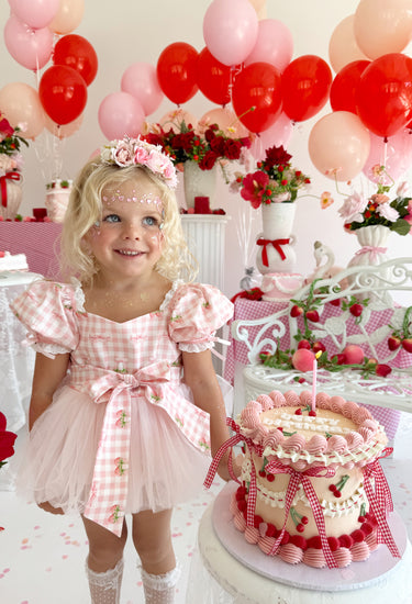 Berry Bliss Pink Baby Girl Gingham Romper