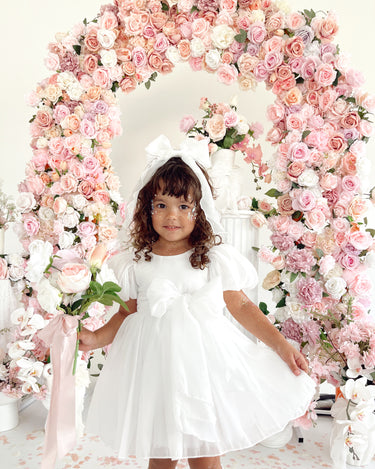 Alette Matte White Organza Flower Girl Dress