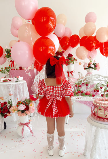 Cherry Red Tulle Girls Hair Bow