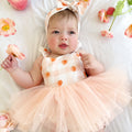 Peach Sorbet Baby Girl Gingham Romper