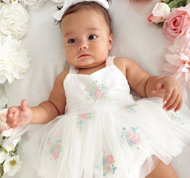 Aletta White Baby Girl Romper