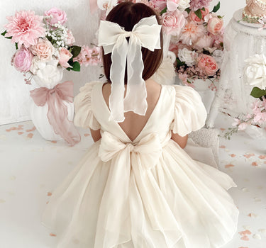 Alette Matte Cream Organza Flower Girl Dress