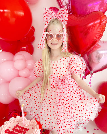 Sweetheart Pink Heart Girls Party Dress