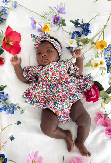 Darlia Garden Baby Girl Floral Romper