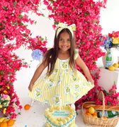 Sorrento Citrus Girls Floral Dress