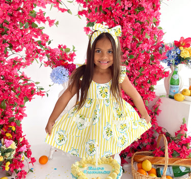 Sorrento Citrus Girls Floral Dress