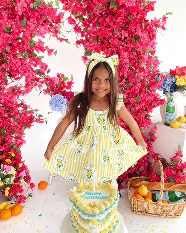 Sorrento Citrus Girls Floral Dress