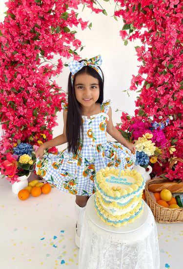 La Vita Belle Baby Girl Blue Gingham Hair Accessories