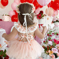 Peach Sorbet Baby Girl Gingham Romper
