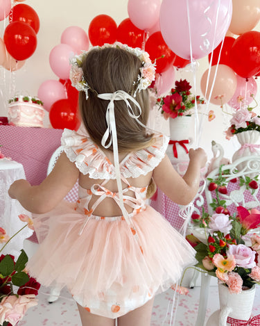 Peach Sorbet Baby Girl Gingham Romper