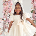 Alette Matte Cream Organza Flower Girl Dress