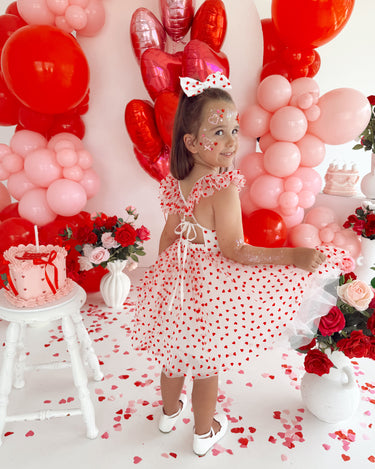 Be Mine White Heart Girls Party Dress