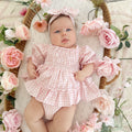 Frankie June Baby Girl Pink Gingham Romper