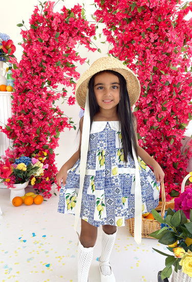 Ciao Bella Girls Floral Blue Dress