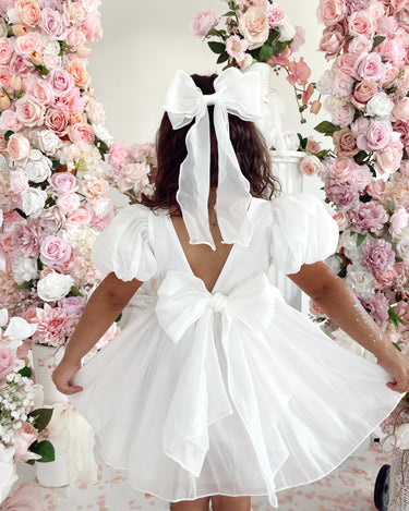 Alette Matte White Organza Flower Girl Dress