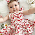 Strawberry Sweetheart Baby Girl Red Floral Romper