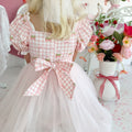 Sweet Strawberry Pink Girls Gingham Dress