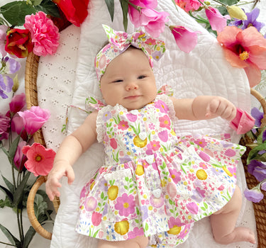 Flower Fields Baby Girl Floral Romper