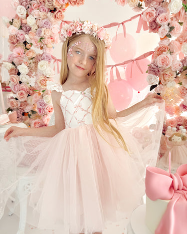 Fairy Tale Pink Bow Girls Party Dress Special Occasion Wear Arabella & Rose Fairy Tale Pink Bow Girls Party Dress Special Occasion Wear Arabella & Rose