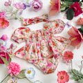 Peach Blossom Baby Girl Floral Romper