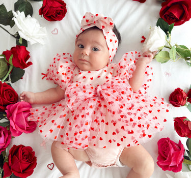 Lover Pink Heart Baby Girl Romper