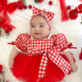 Cherry Lane Red Baby Girl Gingham Romper