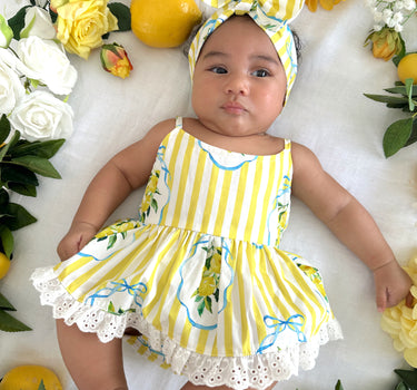 Sorrento Citrus Baby Girls Floral Romper