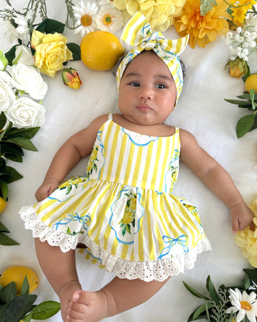 Sorrento Citrus Baby Girls Floral Romper