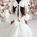 Alette Matte White Organza Flower Girl Dress