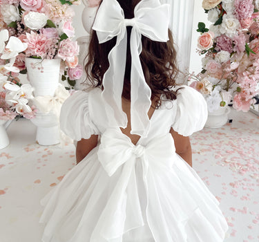 Alette Matte White Organza Flower Girl Dress