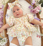 Clara Blossom Baby Girl Floral Romper