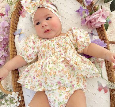 Clara Blossom Baby Girl Floral Romper