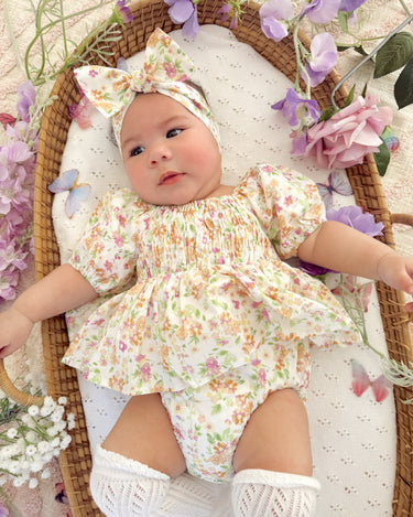 Clara Blossom Baby Girl Floral Romper
