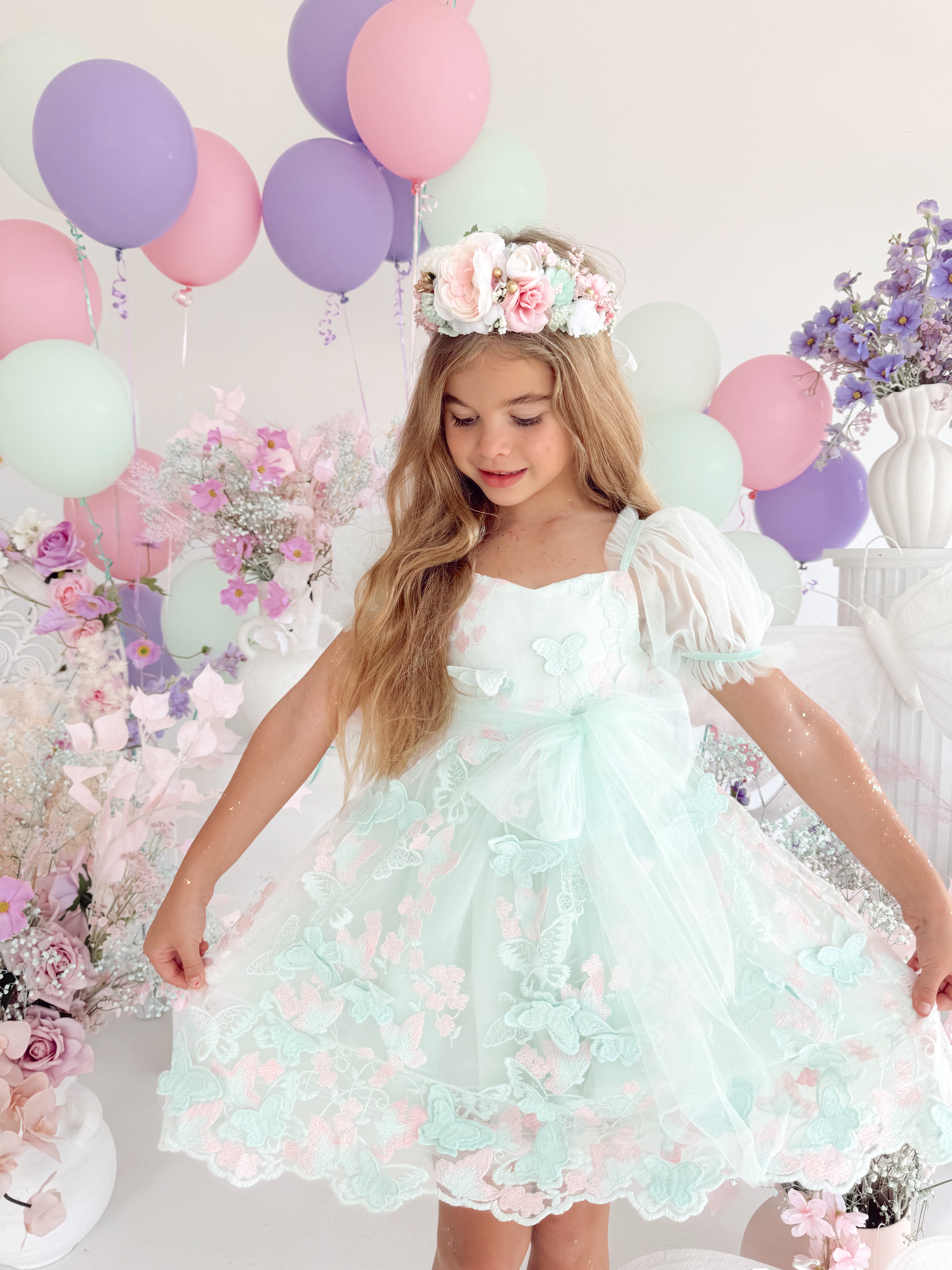 Margot Peppermint Pink Girls Party Dress