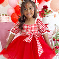 Cherry Pie Red Girls Gingham Dress