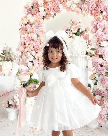 Alette Matte White Organza Flower Girl Dress