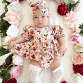 Holiday Blossom Baby Girl Pink Floral Romper