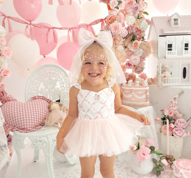 Rosette Bow Baby Girl Romper
