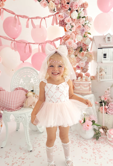 Rosette Bow Baby Girl Romper