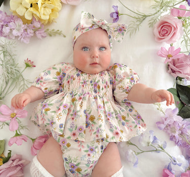 Elina Floral Baby Girl Romper
